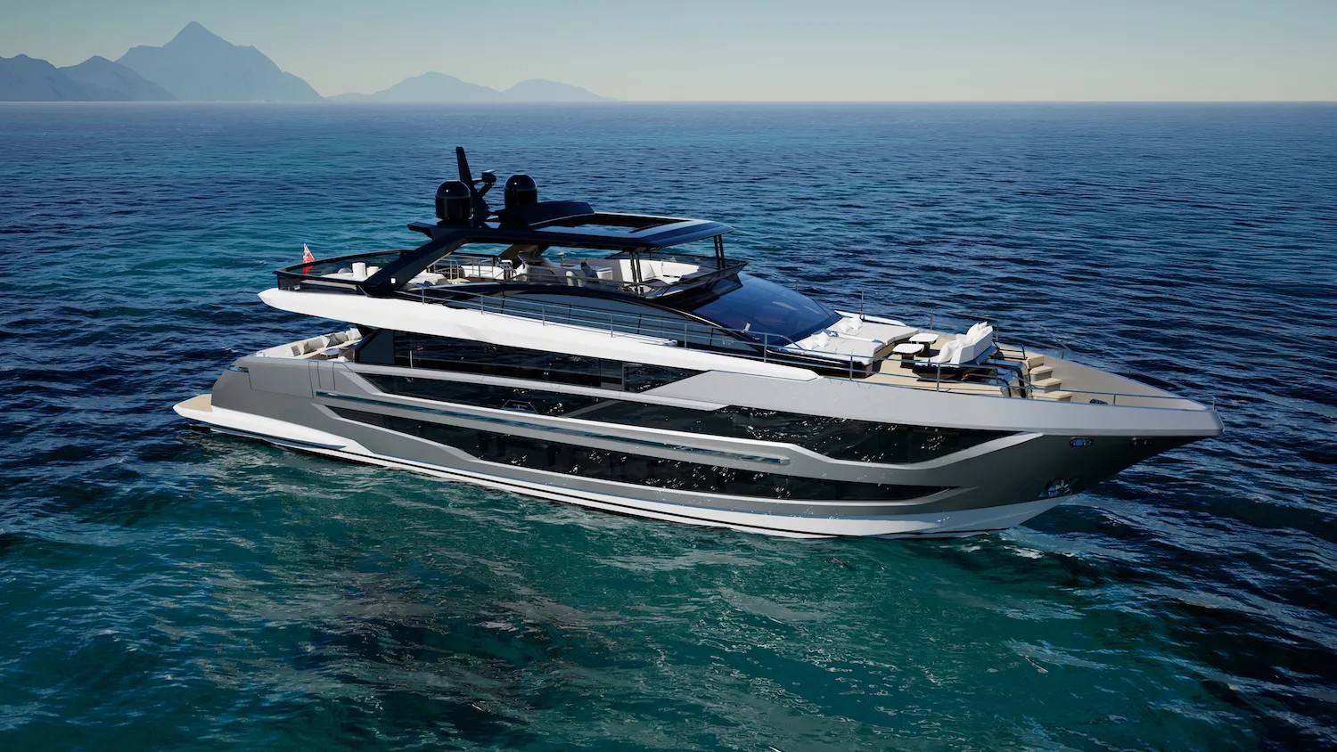 Official rendering of the Pearl 100 Hybrid underway